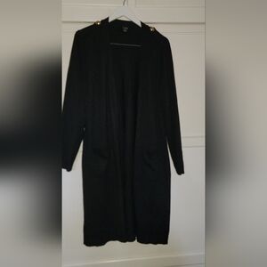 INC International Concepts Black Cardigan with Gold Details Size Large